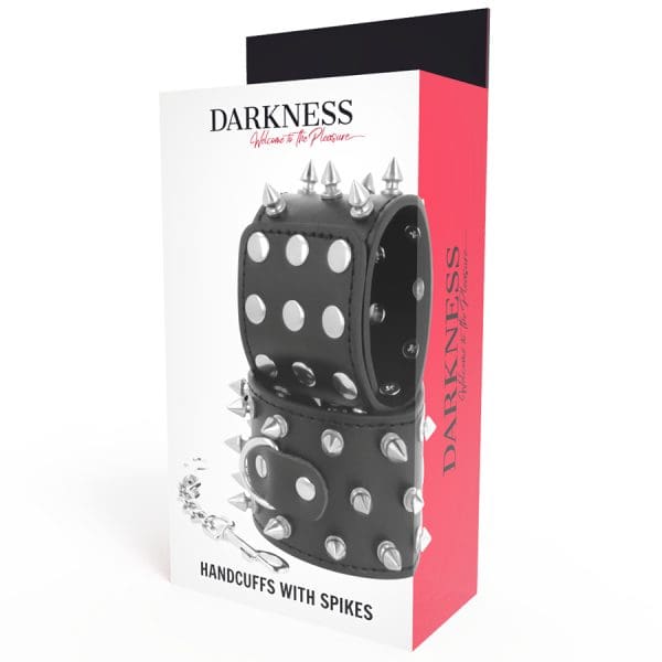 DARKNESS - SKULLS AND BONES BLACK SPIKED HANDCUFFS 6